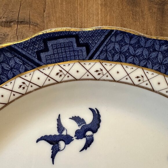 Booths REAL OLD WILLOW Blue & White Transferware Dinner Plate - Picture 9 of 10